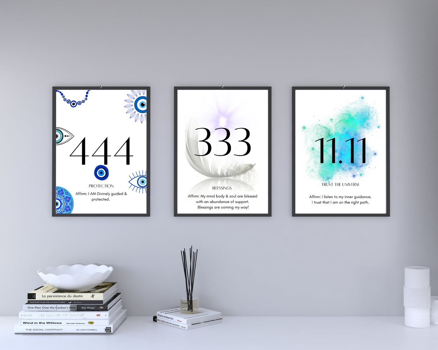 Angel number prints- Set of 3